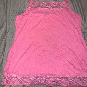 Pink crinkle tank top